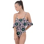 Floral Flower Spring Rose Watercolor Wreath Drape Piece Swimsuit