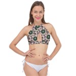 Floral Flower Spring Rose Watercolor Wreath Cross Front Halter Bikini Top