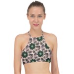 Floral Flower Spring Rose Watercolor Wreath Racer Front Bikini Top