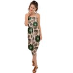 Floral Flower Spring Rose Watercolor Wreath Waist Tie Cover Up Chiffon Dress