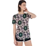 Floral Flower Spring Rose Watercolor Wreath Perpetual Short Sleeve T-Shirt