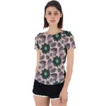 Floral Flower Spring Rose Watercolor Wreath Back Cut Out Sport Tee