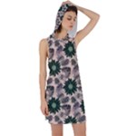 Floral Flower Spring Rose Watercolor Wreath Racer Back Hoodie Dress