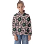 Floral Flower Spring Rose Watercolor Wreath Kids  Half Zip Hoodie