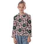 Floral Flower Spring Rose Watercolor Wreath Kids  Frill Detail Tee