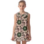 Floral Flower Spring Rose Watercolor Wreath Kids  Pilgrim Collar Ruffle Hem Dress