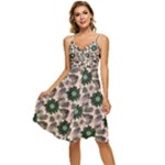 Floral Flower Spring Rose Watercolor Wreath Sleeveless Tie Front Chiffon Dress