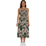 Floral Flower Spring Rose Watercolor Wreath Sleeveless Shoulder Straps Boho Dress