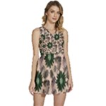 Floral Flower Spring Rose Watercolor Wreath Sleeveless High Waist Mini Dress