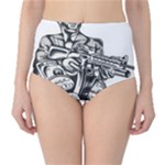 Scarface Movie Traditional Tattoo Classic High-Waist Bikini Bottoms