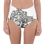 Scarface Movie Traditional Tattoo Reversible High-Waist Bikini Bottoms