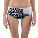 Scarface Movie Traditional Tattoo Reversible Mid-Waist Bikini Bottoms