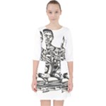 Scarface Movie Traditional Tattoo Quarter Sleeve Pocket Dress