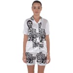 Scarface Movie Traditional Tattoo Satin Short Sleeve Pajamas Set