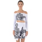 Scarface Movie Traditional Tattoo Off Shoulder Top with Skirt Set