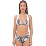 Scarface Movie Traditional Tattoo Double Strap Halter Bikini Set