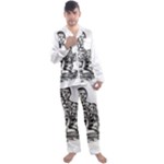 Scarface Movie Traditional Tattoo Men s Long Sleeve Satin Pajamas Set