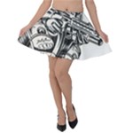 Scarface Movie Traditional Tattoo Velvet Skater Skirt