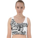 Scarface Movie Traditional Tattoo Velvet Racer Back Crop Top