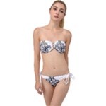 Scarface Movie Traditional Tattoo Twist Bandeau Bikini Set