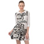 Scarface Movie Traditional Tattoo Mini Skater Shirt Dress