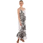 Scarface Movie Traditional Tattoo Cami Maxi Ruffle Chiffon Dress