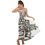 Scarface Movie Traditional Tattoo Backless Maxi Beach Dress