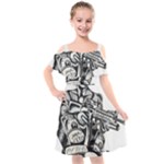 Scarface Movie Traditional Tattoo Kids  Cut Out Shoulders Chiffon Dress