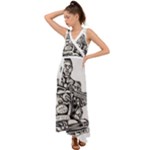 Scarface Movie Traditional Tattoo V-Neck Chiffon Maxi Dress