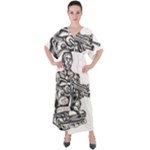 Scarface Movie Traditional Tattoo V-Neck Boho Style Maxi Dress