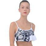 Scarface Movie Traditional Tattoo Frill Bikini Top