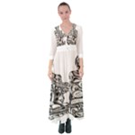 Scarface Movie Traditional Tattoo Button Up Maxi Dress