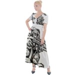 Scarface Movie Traditional Tattoo Button Up Short Sleeve Maxi Dress