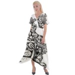 Scarface Movie Traditional Tattoo Cross Front Sharkbite Hem Maxi Dress