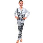 Scarface Movie Traditional Tattoo Kid s Satin Long Sleeve Pajamas Set