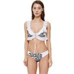 Scarface Movie Traditional Tattoo Low Cut Ruffle Edge Bikini Set