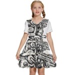 Scarface Movie Traditional Tattoo Kids  Short Sleeve Tiered Mini Dress