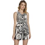 Scarface Movie Traditional Tattoo Sleeveless High Waist Mini Dress