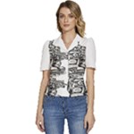 Scarface Movie Traditional Tattoo Puffed Short Sleeve Button Up Jacket