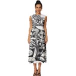 Scarface Movie Traditional Tattoo Sleeveless Round Neck Midi Dress