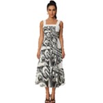 Scarface Movie Traditional Tattoo Square Neckline Tiered Midi Dress