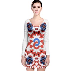 Long Sleeve Velvet Bodycon Dress 