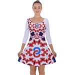 IM Fourth Dimension ADKPS Quarter Sleeve Skater Dress