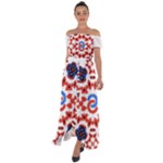 IM Fourth Dimension ADKPS Off Shoulder Open Front Chiffon Dress