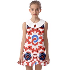 Kids  Pilgrim Collar Ruffle Hem Dress 