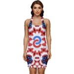 IM Fourth Dimension ADKPS Sleeveless Wide Square Neckline Ruched Bodycon Dress
