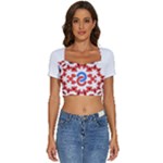 IM Fourth Dimension ADKPS Short Sleeve Square Neckline Crop Top 