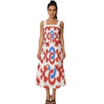IM Fourth Dimension ADKPS Square Neckline Tiered Midi Dress