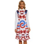 IM Fourth Dimension ADKPS Long Sleeve Shirt Collar A-Line Dress