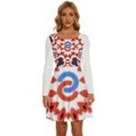 IM Fourth Dimension ADKPS Long Sleeve Wide Neck Velour Dress